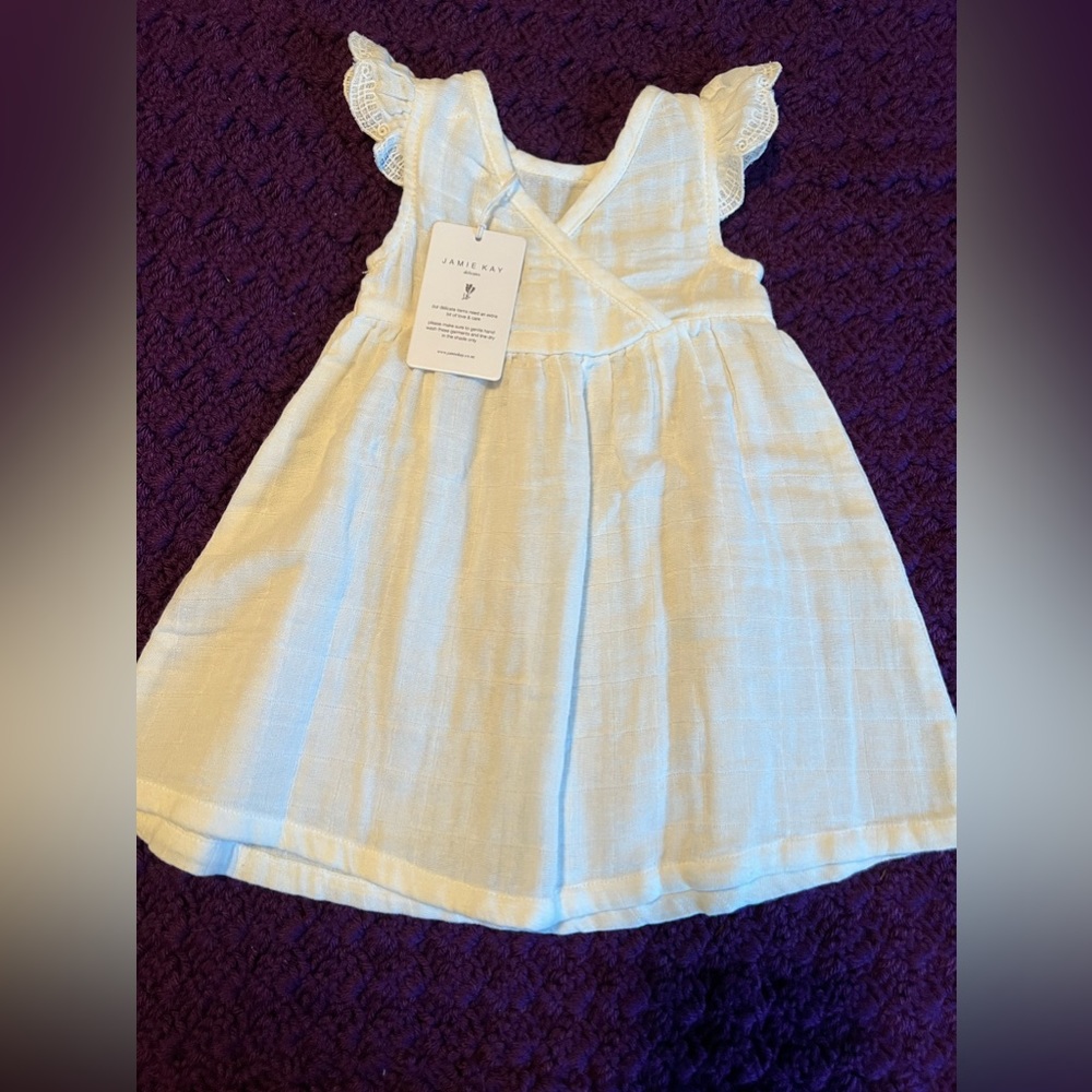 Jamie Kay NWT white muslin dress 3-6 month’s